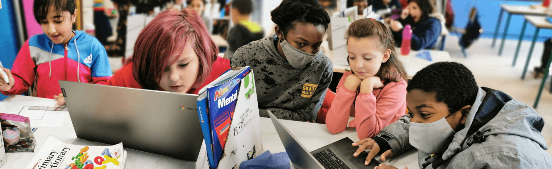 A group of students learning languages in the classroom