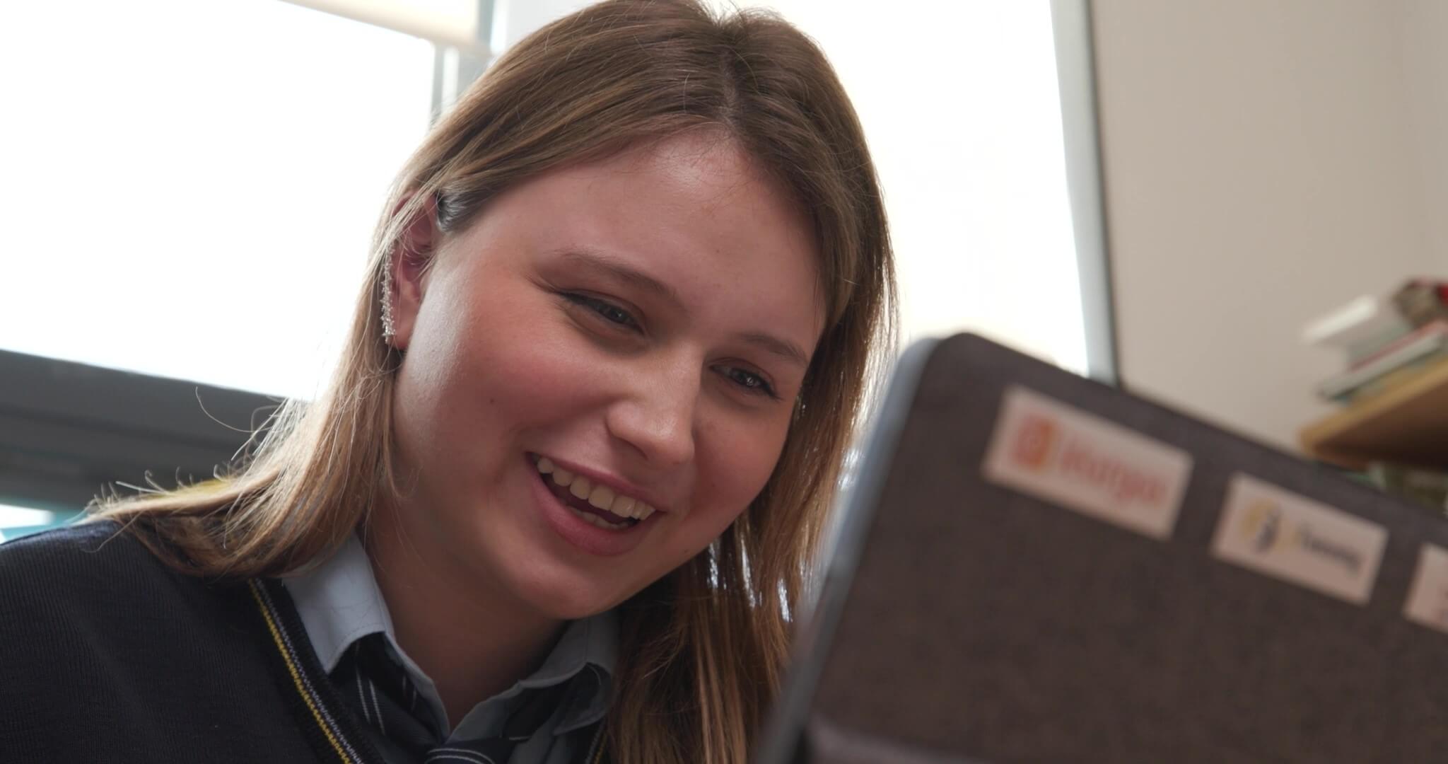 A student from Maynooth Post Primary School connects with peers in other European countries through the eTwinning platform