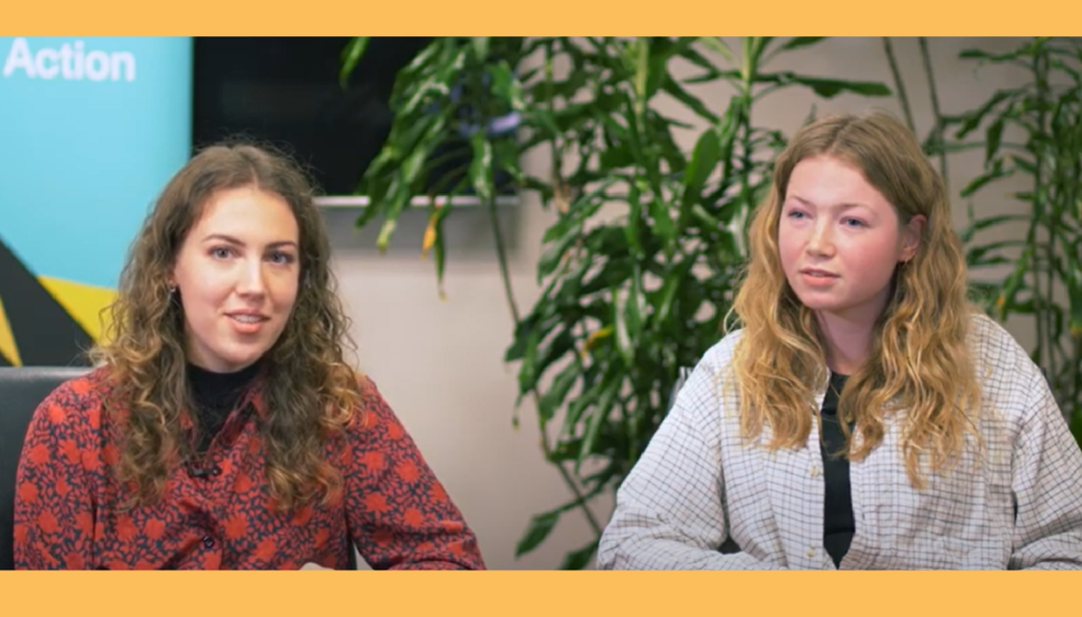 Scarlet and Juliane participants of European Solidarity Corps sharing their experience of being involved with the programme